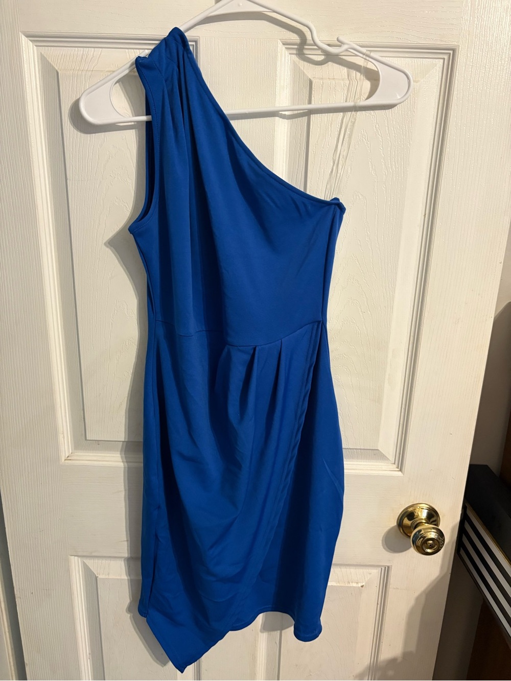 One-Shoulder Blue Cocktail Dress
